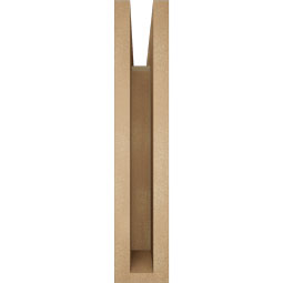 Ekena Millwork - BKTUR035X18X18LEC05RCPR - Timberthane Faux Wood Legacy Style Bracket, Block Ends, 3 1/2"W x 18"D x 18"H, Primed Tan