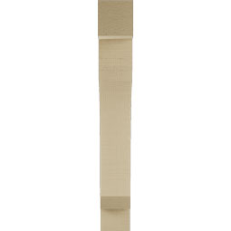 Ekena Millwork - BKTUR035X18X26LEC05RCPR - Timberthane Faux Wood Legacy Style Bracket, Block Ends, 3 1/2"W x 18"D x 26"H, Primed Tan