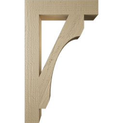 Ekena Millwork - BKTUR035X18X30LEC05RCPR - Timberthane Faux Wood Legacy Style Bracket, Block Ends, 3 1/2"W x 18"D x 30"H, Primed Tan