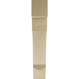 Ekena Millwork - BKTUR035X20X20LEC05RCPR - Timberthane Faux Wood Legacy Style Bracket, Block Ends, 3 1/2"W x 20"D x 20"H, Primed Tan