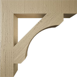 Ekena Millwork - BKTUR035X20X20LEC05RCPR - Timberthane Faux Wood Legacy Style Bracket, Block Ends, 3 1/2"W x 20"D x 20"H, Primed Tan