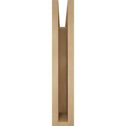 Ekena Millwork - BKTUR035X20X20LEC05RCPR - Timberthane Faux Wood Legacy Style Bracket, Block Ends, 3 1/2"W x 20"D x 20"H, Primed Tan