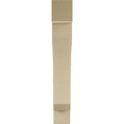 Ekena Millwork - BKTUR035X20X24LEC05RCPR - Timberthane Faux Wood Legacy Style Bracket, Block Ends, 3 1/2"W x 20"D x 24"H, Primed Tan