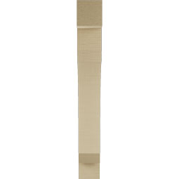 Ekena Millwork - BKTUR035X20X28LEC05RCPR - Timberthane Faux Wood Legacy Style Bracket, Block Ends, 3 1/2"W x 20"D x 28"H, Primed Tan
