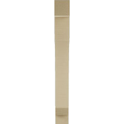 Ekena Millwork - BKTUR035X20X32LEC05RCPR - Timberthane Faux Wood Legacy Style Bracket, Block Ends, 3 1/2"W x 20"D x 32"H, Primed Tan