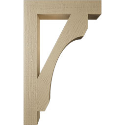 Ekena Millwork - BKTUR035X20X32LEC05RCPR - Timberthane Faux Wood Legacy Style Bracket, Block Ends, 3 1/2"W x 20"D x 32"H, Primed Tan