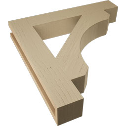 Ekena Millwork - BKTUR035X22X22LEC05RCPR - Timberthane Faux Wood Legacy Style Bracket, Block Ends, 3 1/2"W x 22"D x 22"H, Primed Tan