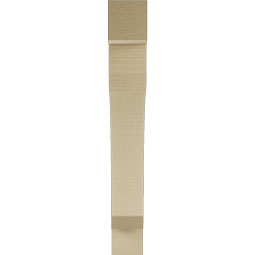 Ekena Millwork - BKTUR035X22X26LEC05RCPR - Timberthane Faux Wood Legacy Style Bracket, Block Ends, 3 1/2"W x 22"D x 26"H, Primed Tan
