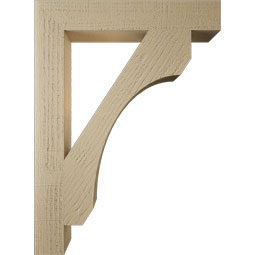 Ekena Millwork - BKTUR035X22X30LEC05RCPR - Timberthane Faux Wood Legacy Style Bracket, Block Ends, 3 1/2"W x 22"D x 30"H, Primed Tan