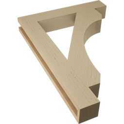 Ekena Millwork - BKTUR035X22X30LEC05RCPR - Timberthane Faux Wood Legacy Style Bracket, Block Ends, 3 1/2"W x 22"D x 30"H, Primed Tan