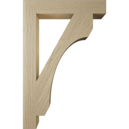Ekena Millwork - BKTUR035X22X34LEC05RCPR - Timberthane Faux Wood Legacy Style Bracket, Block Ends, 3 1/2"W x 22"D x 34"H, Primed Tan