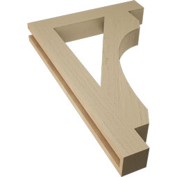 Ekena Millwork - BKTUR035X22X34LEC05RCPR - Timberthane Faux Wood Legacy Style Bracket, Block Ends, 3 1/2"W x 22"D x 34"H, Primed Tan
