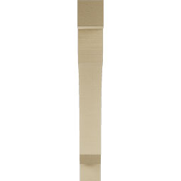 Ekena Millwork - BKTUR035X24X28LEC05RCPR - Timberthane Faux Wood Legacy Style Bracket, Block Ends, 3 1/2"W x 24"D x 28"H, Primed Tan