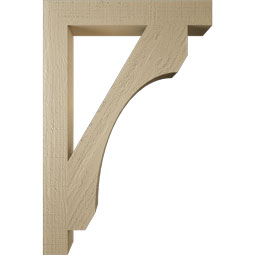 Ekena Millwork - BKTUR035X24X36LEC05RCPR - Timberthane Faux Wood Legacy Style Bracket, Block Ends, 3 1/2"W x 24"D x 36"H, Primed Tan