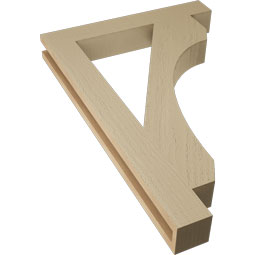 Ekena Millwork - BKTUR035X24X36LEC05RCPR - Timberthane Faux Wood Legacy Style Bracket, Block Ends, 3 1/2"W x 24"D x 36"H, Primed Tan
