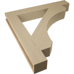 Ekena Millwork - BKTUR035X26X26LEC05RCPR - Timberthane Faux Wood Legacy Style Bracket, Block Ends, 3 1/2"W x 26"D x 26"H, Primed Tan
