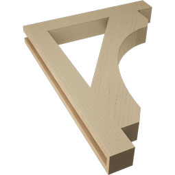 Ekena Millwork - BKTUR035X26X34LEC05RCPR - Timberthane Faux Wood Legacy Style Bracket, Block Ends, 3 1/2"W x 26"D x 34"H, Primed Tan