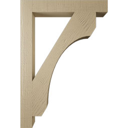 Ekena Millwork - BKTUR035X26X38LEC05RCPR - Timberthane Faux Wood Legacy Style Bracket, Block Ends, 3 1/2"W x 26"D x 38"H, Primed Tan
