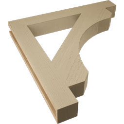Ekena Millwork - BKTUR035X28X28LEC05RCPR - Timberthane Faux Wood Legacy Style Bracket, Block Ends, 3 1/2"W x 28"D x 28"H, Primed Tan