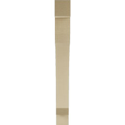 Ekena Millwork - BKTUR035X28X32LEC05RCPR - Timberthane Faux Wood Legacy Style Bracket, Block Ends, 3 1/2"W x 28"D x 32"H, Primed Tan