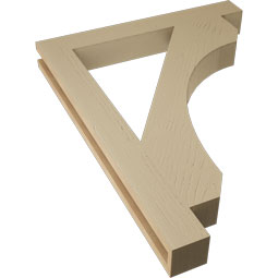Ekena Millwork - BKTUR035X28X36LEC05RCPR - Timberthane Faux Wood Legacy Style Bracket, Block Ends, 3 1/2"W x 28"D x 36"H, Primed Tan
