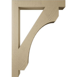 Ekena Millwork - BKTUR035X28X40LEC05RCPR - Timberthane Faux Wood Legacy Style Bracket, Block Ends, 3 1/2"W x 28"D x 40"H, Primed Tan