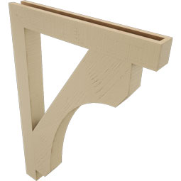 Ekena Millwork - BKTUR035X28X40LEC05RCPR - Timberthane Faux Wood Legacy Style Bracket, Block Ends, 3 1/2"W x 28"D x 40"H, Primed Tan