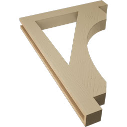 Ekena Millwork - BKTUR035X28X40LEC05RCPR - Timberthane Faux Wood Legacy Style Bracket, Block Ends, 3 1/2"W x 28"D x 40"H, Primed Tan