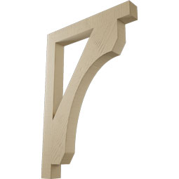 Ekena Millwork - BKTUR035X28X40LEC05RCPR - Timberthane Faux Wood Legacy Style Bracket, Block Ends, 3 1/2"W x 28"D x 40"H, Primed Tan
