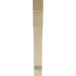 Ekena Millwork - BKTUR035X30X30LEC05RCPR - Timberthane Faux Wood Legacy Style Bracket, Block Ends, 3 1/2"W x 30"D x 30"H, Primed Tan