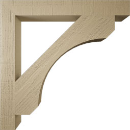 Ekena Millwork - BKTUR035X30X30LEC05RCPR - Timberthane Faux Wood Legacy Style Bracket, Block Ends, 3 1/2"W x 30"D x 30"H, Primed Tan