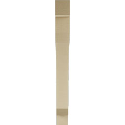 Ekena Millwork - BKTUR035X30X34LEC05RCPR - Timberthane Faux Wood Legacy Style Bracket, Block Ends, 3 1/2"W x 30"D x 34"H, Primed Tan