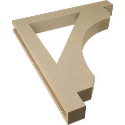 Ekena Millwork - BKTUR035X30X34LEC05RCPR - Timberthane Faux Wood Legacy Style Bracket, Block Ends, 3 1/2"W x 30"D x 34"H, Primed Tan