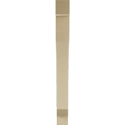 Ekena Millwork - BKTUR035X30X36LEC05RCPR - Timberthane Faux Wood Legacy Style Bracket, Block Ends, 3 1/2"W x 30"D x 36"H, Primed Tan