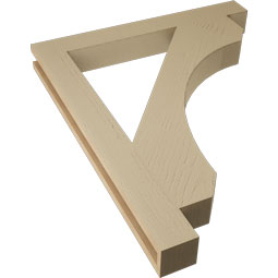 Ekena Millwork - BKTUR035X30X36LEC05RCPR - Timberthane Faux Wood Legacy Style Bracket, Block Ends, 3 1/2"W x 30"D x 36"H, Primed Tan
