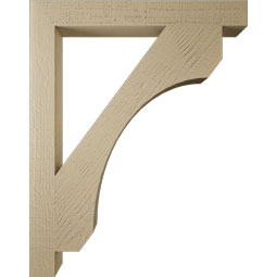 Ekena Millwork - BKTUR035X30X38LEC05RCPR - Timberthane Faux Wood Legacy Style Bracket, Block Ends, 3 1/2"W x 30"D x 38"H, Primed Tan