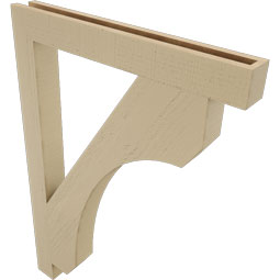 Ekena Millwork - BKTUR035X30X42LEC05RCPR - Timberthane Faux Wood Legacy Style Bracket, Block Ends, 3 1/2"W x 30"D x 42"H, Primed Tan