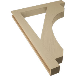 Ekena Millwork - BKTUR035X30X42LEC05RCPR - Timberthane Faux Wood Legacy Style Bracket, Block Ends, 3 1/2"W x 30"D x 42"H, Primed Tan
