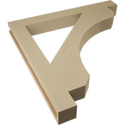 Ekena Millwork - BKTUR035X32X32LEC05RCPR - Timberthane Faux Wood Legacy Style Bracket, Block Ends, 3 1/2"W x 32"D x 32"H, Primed Tan