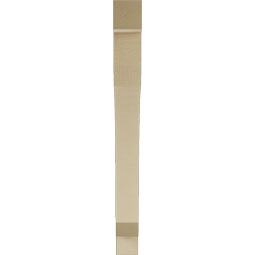 Ekena Millwork - BKTUR035X32X36LEC05RCPR - Timberthane Faux Wood Legacy Style Bracket, Block Ends, 3 1/2"W x 32"D x 36"H, Primed Tan