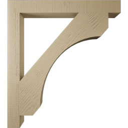 Ekena Millwork - BKTUR035X32X36LEC05RCPR - Timberthane Faux Wood Legacy Style Bracket, Block Ends, 3 1/2"W x 32"D x 36"H, Primed Tan