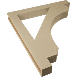 Ekena Millwork - BKTUR035X32X36LEC05RCPR - Timberthane Faux Wood Legacy Style Bracket, Block Ends, 3 1/2"W x 32"D x 36"H, Primed Tan