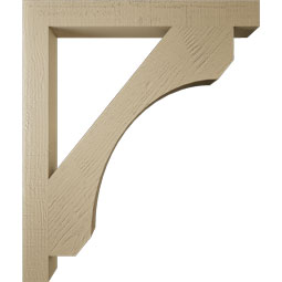 Ekena Millwork - BKTUR035X32X38LEC05RCPR - Timberthane Faux Wood Legacy Style Bracket, Block Ends, 3 1/2"W x 32"D x 38"H, Primed Tan