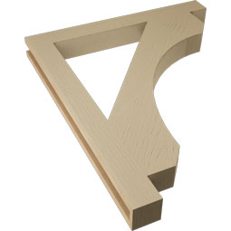 Ekena Millwork - BKTUR035X32X38LEC05RCPR - Timberthane Faux Wood Legacy Style Bracket, Block Ends, 3 1/2"W x 32"D x 38"H, Primed Tan