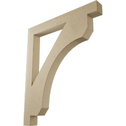 Ekena Millwork - BKTUR035X32X38LEC05RCPR - Timberthane Faux Wood Legacy Style Bracket, Block Ends, 3 1/2"W x 32"D x 38"H, Primed Tan