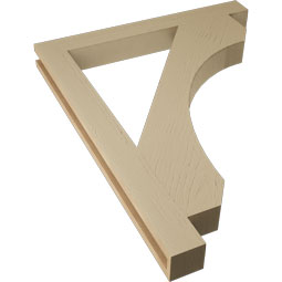 Ekena Millwork - BKTUR035X32X40LEC05RCPR - Timberthane Faux Wood Legacy Style Bracket, Block Ends, 3 1/2"W x 32"D x 40"H, Primed Tan