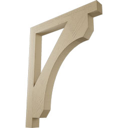 Ekena Millwork - BKTUR035X32X40LEC05RCPR - Timberthane Faux Wood Legacy Style Bracket, Block Ends, 3 1/2"W x 32"D x 40"H, Primed Tan