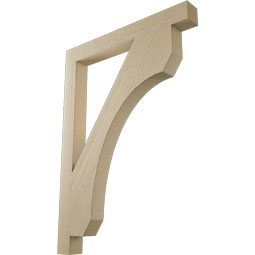 Ekena Millwork - BKTUR035X32X44LEC05RCPR - Timberthane Faux Wood Legacy Style Bracket, Block Ends, 3 1/2"W x 32"D x 44"H, Primed Tan