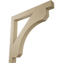 Ekena Millwork - BKTUR035X34X34LEC05RCPR - Timberthane Faux Wood Legacy Style Bracket, Block Ends, 3 1/2"W x 34"D x 34"H, Primed Tan