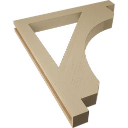 Ekena Millwork - BKTUR035X34X40LEC05RCPR - Timberthane Faux Wood Legacy Style Bracket, Block Ends, 3 1/2"W x 34"D x 40"H, Primed Tan